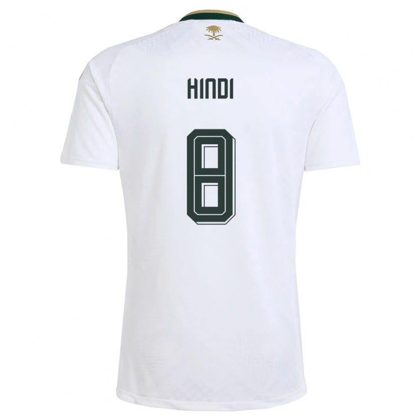 Danxen Niño Camiseta Arabia Saudita Anas Hindi #8 Blanco Verde Oro 2ª Equipación 26-28 La Camisa México