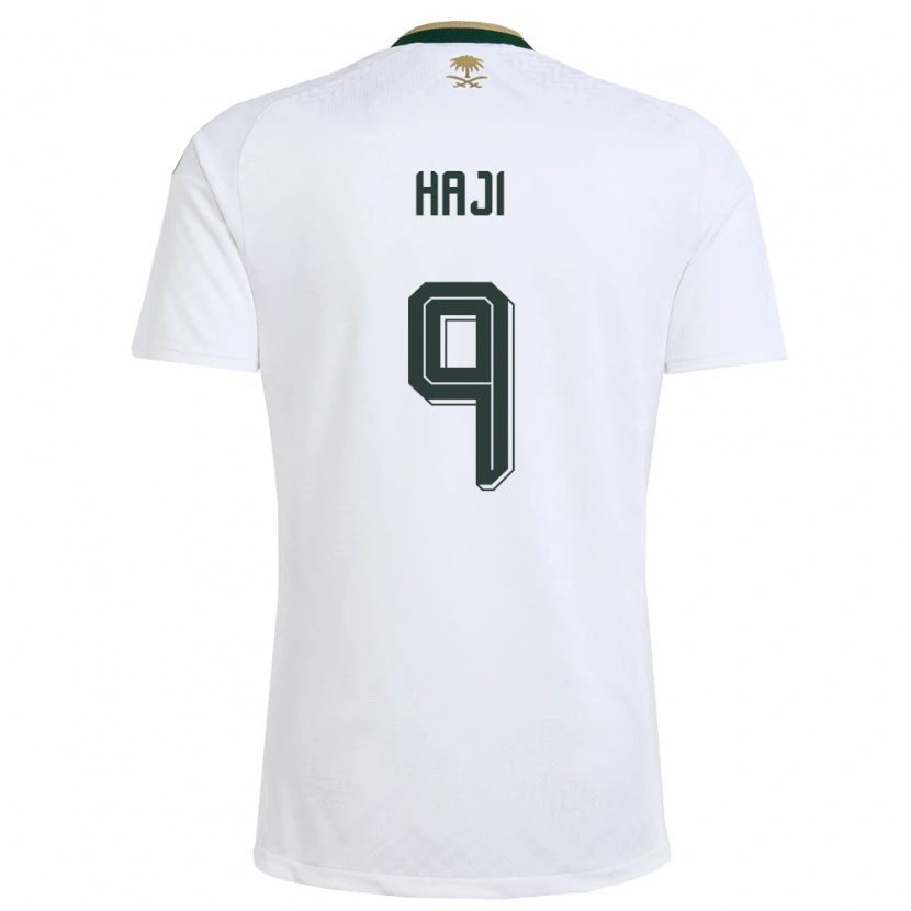 Danxen Niño Camiseta Arabia Saudita Talal Haji #9 Blanco Verde Oro 2ª Equipación 26-28 La Camisa México