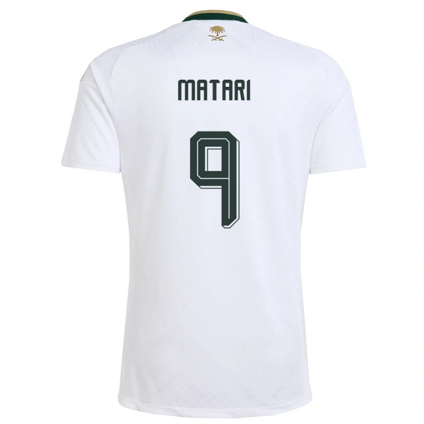 Danxen Niño Camiseta Arabia Saudita Abdulhadi Matari #9 Blanco Verde Oro 2ª Equipación 26-28 La Camisa México