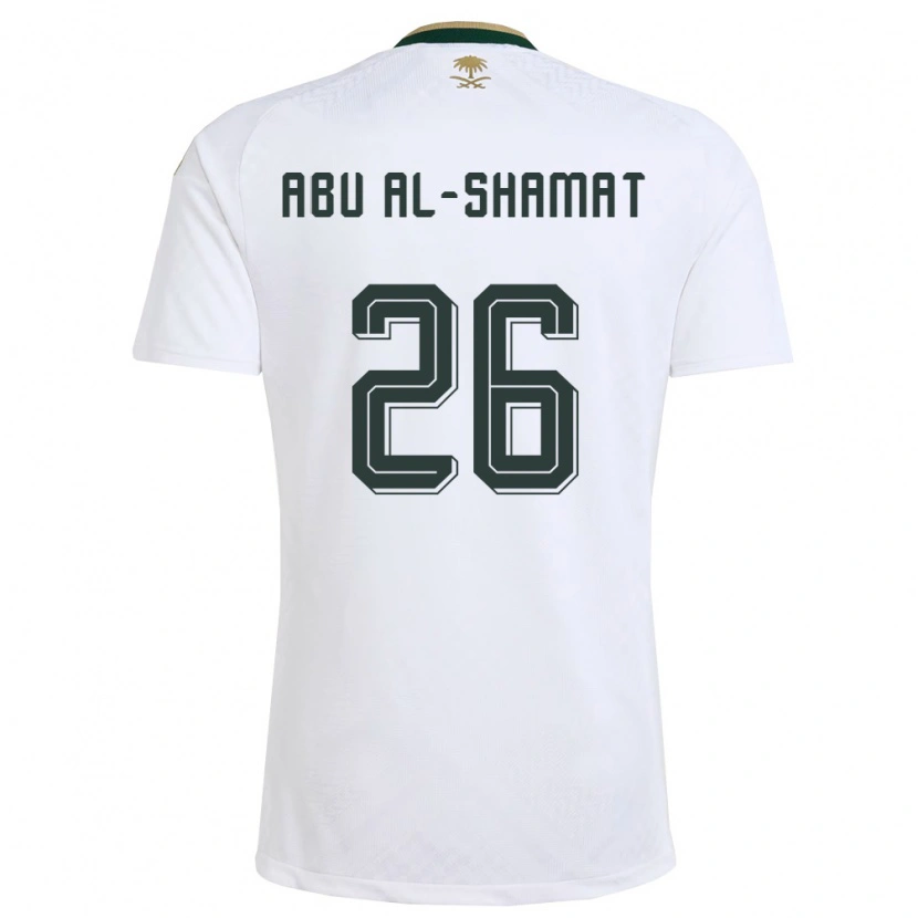 Danxen Niño Camiseta Arabia Saudita Mohammed Abu Al-Shamat #26 Blanco Verde Oro 2ª Equipación 26-28 La Camisa México