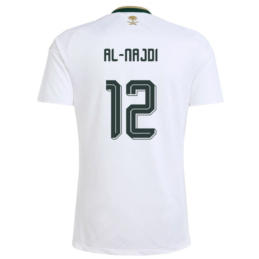 Danxen Niño Camiseta Arabia Saudita Salem Al-Najdi #12 Blanco Verde Oro 2ª Equipación 26-28 La Camisa México
