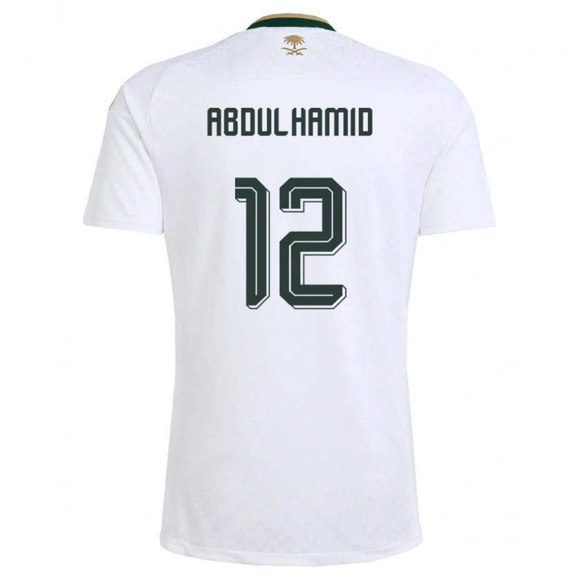 Danxen Niño Camiseta Arabia Saudita Saud Abdulhamid #12 Blanco Verde Oro 2ª Equipación 26-28 La Camisa México