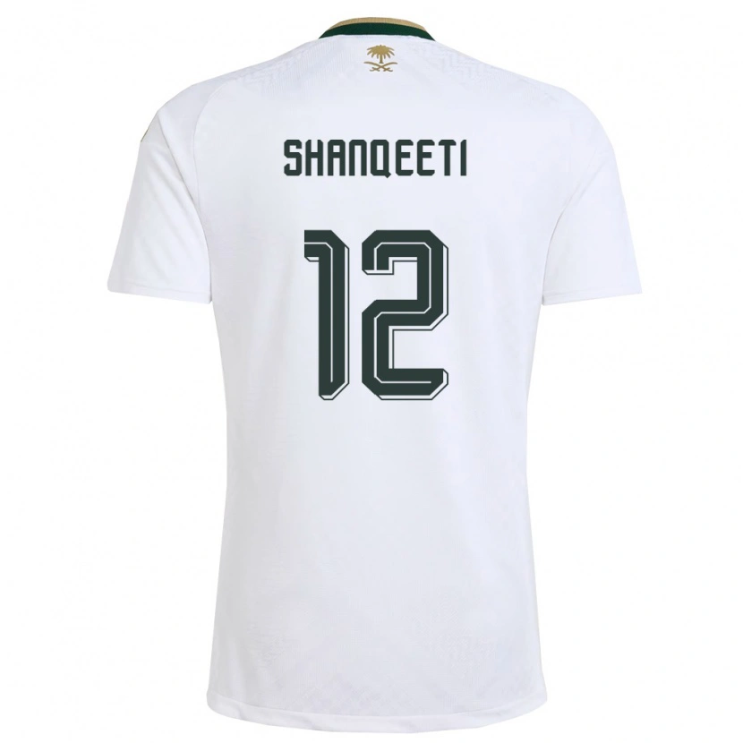 Danxen Niño Camiseta Arabia Saudita Muhannad Shanqeeti #12 Blanco Verde Oro 2ª Equipación 26-28 La Camisa México