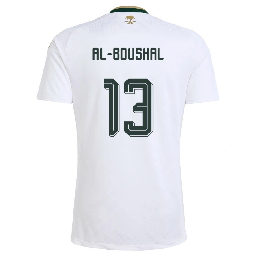 Danxen Niño Camiseta Arabia Saudita Nawaf Boushal #13 Blanco Verde Oro 2ª Equipación 26-28 La Camisa México