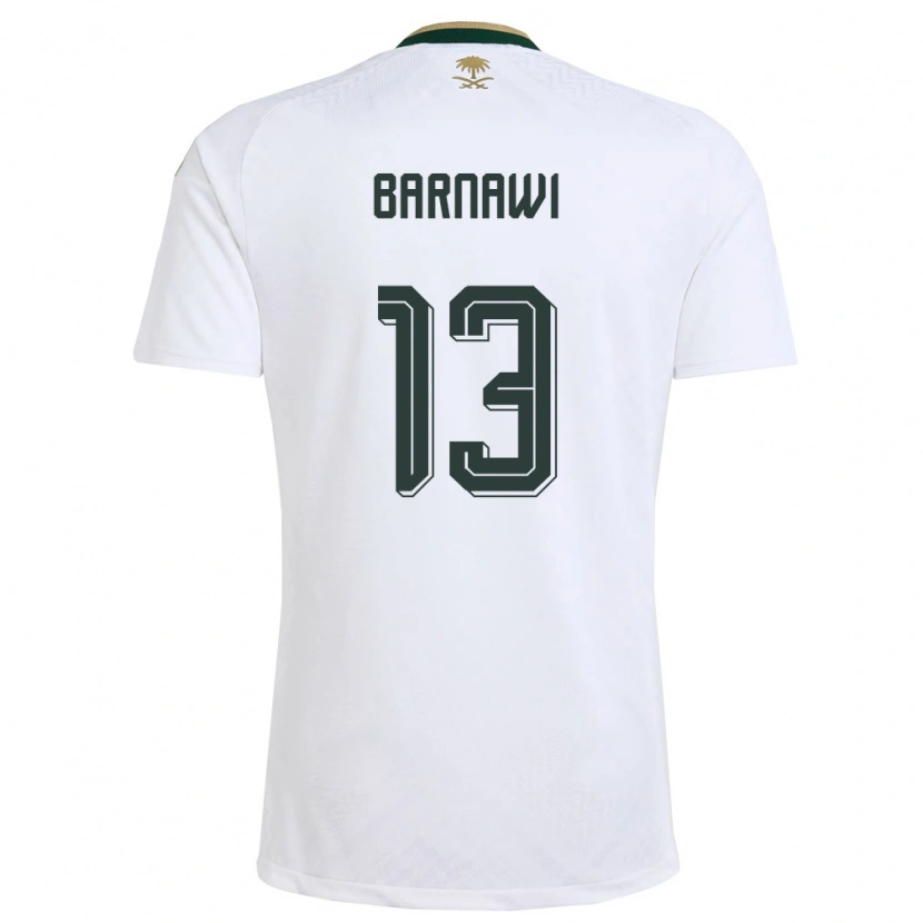 Danxen Niño Camiseta Arabia Saudita Abdulsalam Barnawi #13 Blanco Verde Oro 2ª Equipación 26-28 La Camisa México