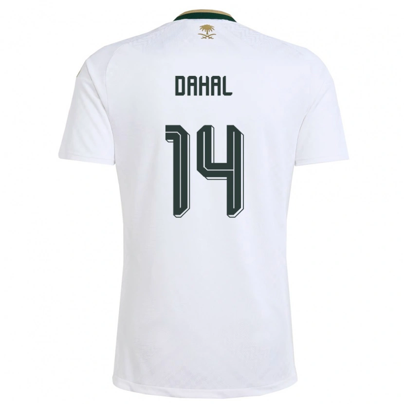 Danxen Niño Camiseta Arabia Saudita Awad Dahal #14 Blanco Verde Oro 2ª Equipación 26-28 La Camisa México