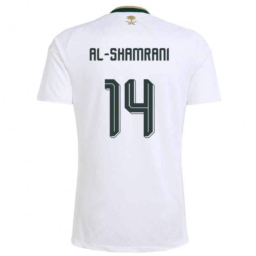 Danxen Niño Camiseta Arabia Saudita Farhah Al-Shamrani #14 Blanco Verde Oro 2ª Equipación 26-28 La Camisa México