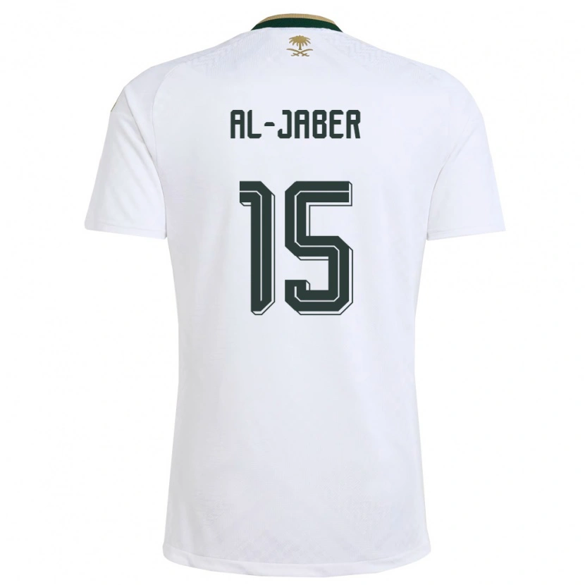 Danxen Niño Camiseta Arabia Saudita Abdulmalik Al-Jaber #15 Blanco Verde Oro 2ª Equipación 26-28 La Camisa México
