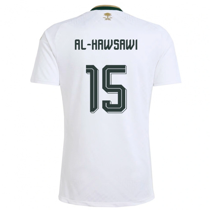 Danxen Niño Camiseta Arabia Saudita Suhayb Al-Hawsawi #15 Blanco Verde Oro 2ª Equipación 26-28 La Camisa México