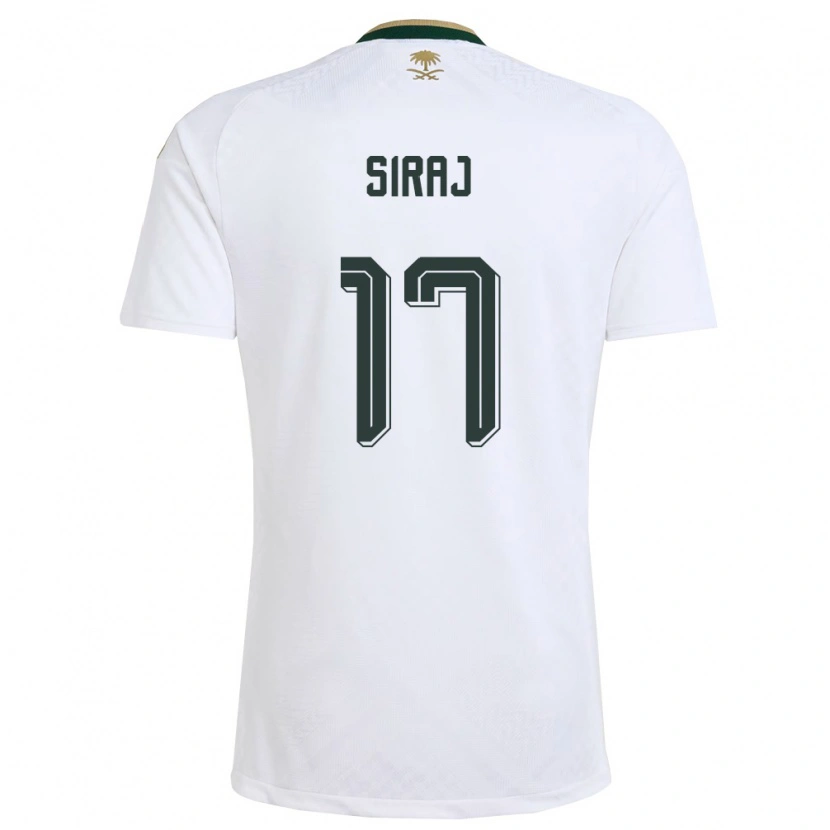 Danxen Niño Camiseta Arabia Saudita Tameem Siraj #17 Blanco Verde Oro 2ª Equipación 26-28 La Camisa México