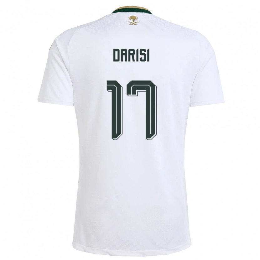 Danxen Niño Camiseta Arabia Saudita Abdulkarim Darisi #17 Blanco Verde Oro 2ª Equipación 26-28 La Camisa México