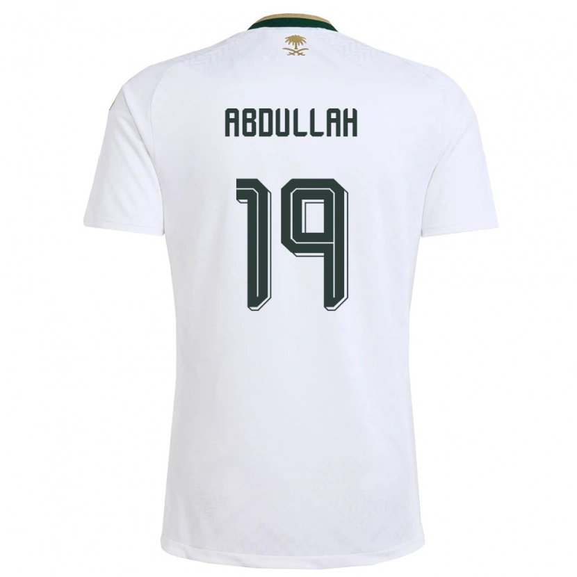 Danxen Niño Camiseta Arabia Saudita Majed Abdullah #19 Blanco Verde Oro 2ª Equipación 26-28 La Camisa México