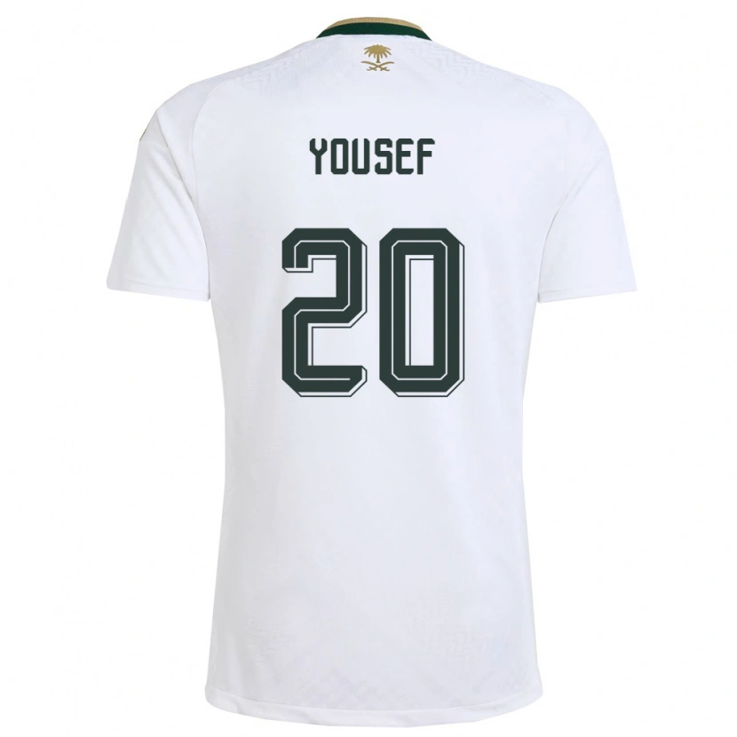 Danxen Niño Camiseta Arabia Saudita Fares Yousef #20 Blanco Verde Oro 2ª Equipación 26-28 La Camisa México
