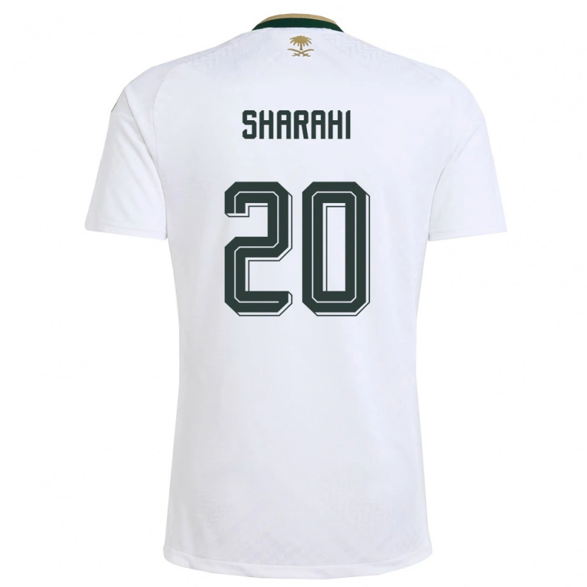 Danxen Niño Camiseta Arabia Saudita Anwar Sharahi #20 Blanco Verde Oro 2ª Equipación 26-28 La Camisa México