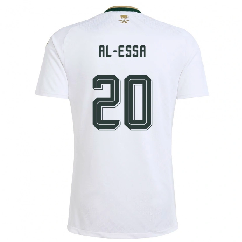 Danxen Niño Camiseta Arabia Saudita Karam Al-Essa #20 Blanco Verde Oro 2ª Equipación 26-28 La Camisa México