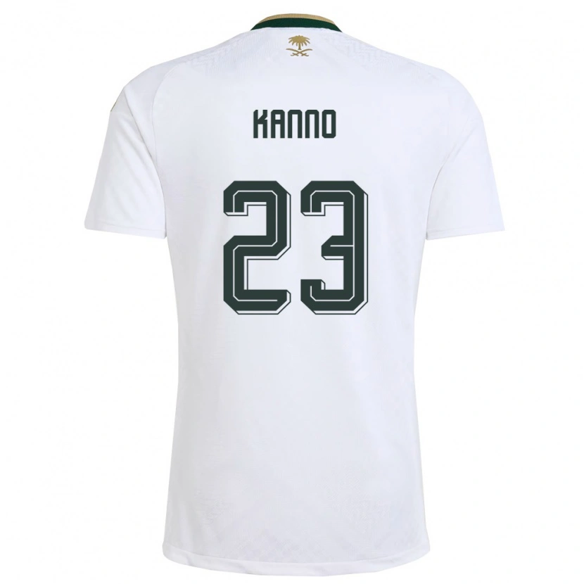 Danxen Niño Camiseta Arabia Saudita Mohamed Kanno #23 Blanco Verde Oro 2ª Equipación 26-28 La Camisa México