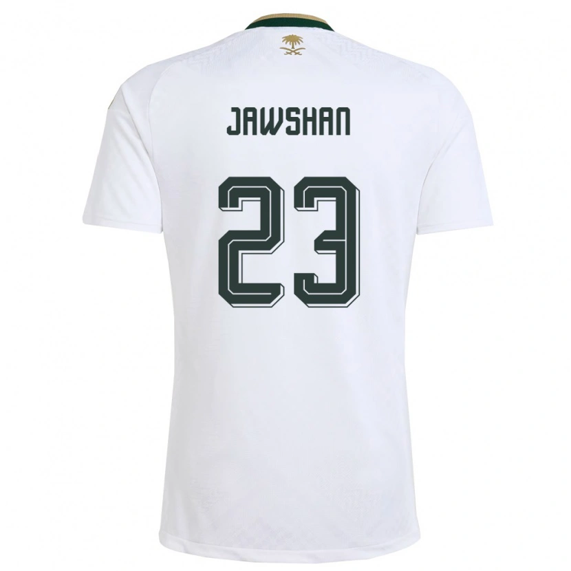 Danxen Niño Camiseta Arabia Saudita Yazeed Jawshan #23 Blanco Verde Oro 2ª Equipación 26-28 La Camisa México
