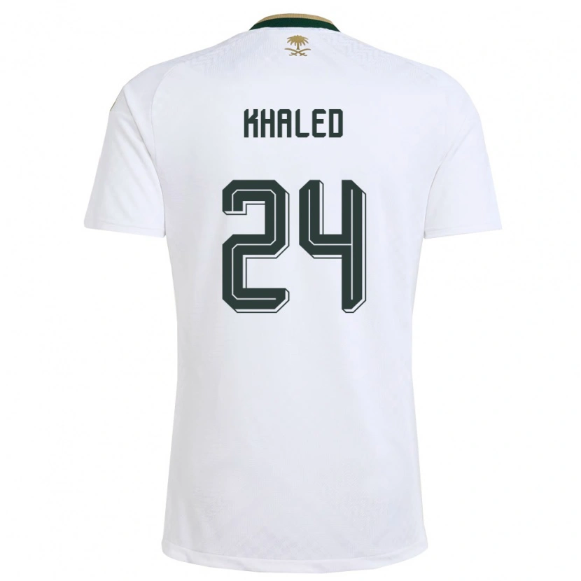 Danxen Niño Camiseta Arabia Saudita Atheer Khaled #24 Blanco Verde Oro 2ª Equipación 26-28 La Camisa México