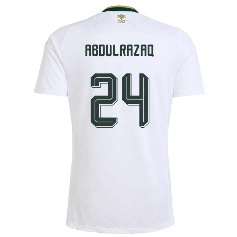Danxen Niño Camiseta Arabia Saudita Aseel Abdulrazaq #24 Blanco Verde Oro 2ª Equipación 26-28 La Camisa México