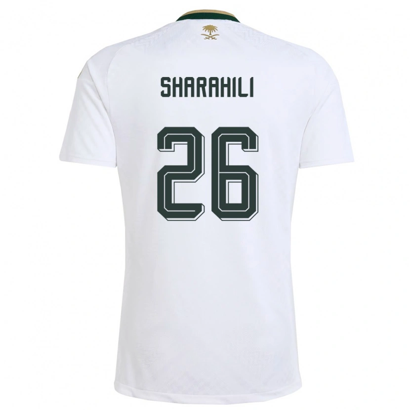 Danxen Niño Camiseta Arabia Saudita Riyadh Sharahili #26 Blanco Verde Oro 2ª Equipación 26-28 La Camisa México