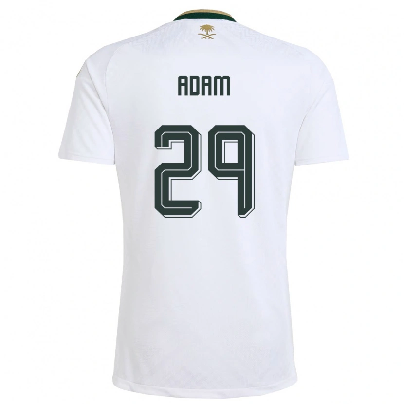 Danxen Niño Camiseta Arabia Saudita Hamed Adam #29 Blanco Verde Oro 2ª Equipación 26-28 La Camisa México