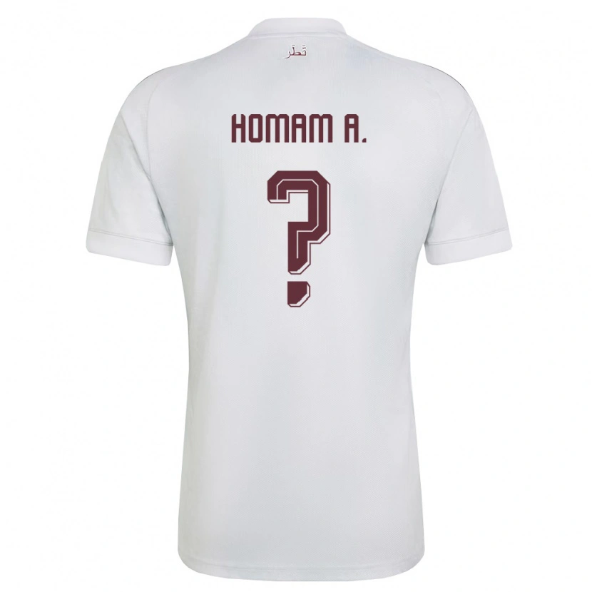 Danxen Niño Camiseta Catar Homam Ahmad #0 Blanco Borgoña 2ª Equipación 26-28 La Camisa México