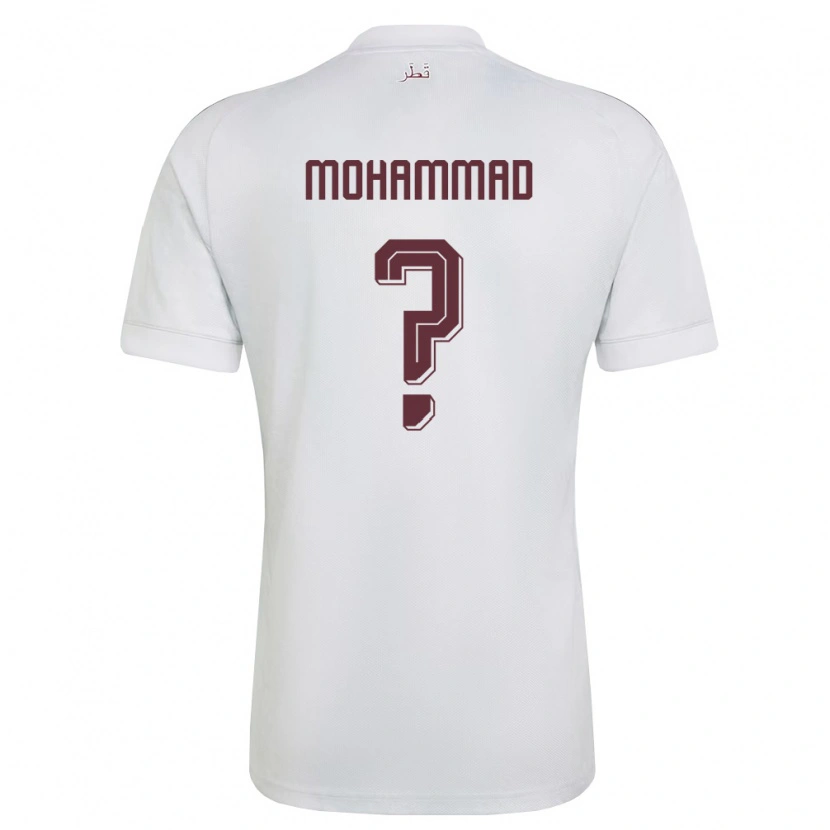 Danxen Niño Camiseta Catar Khaled Mohammad #0 Blanco Borgoña 2ª Equipación 26-28 La Camisa México