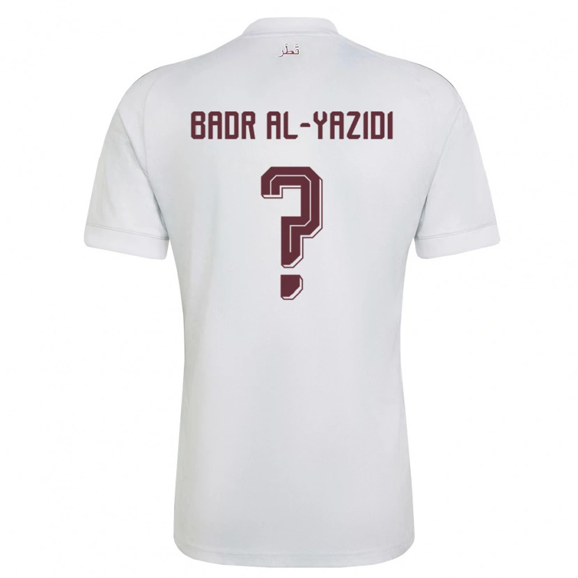 Danxen Niño Camiseta Catar Abdullah Badr Al-Yazidi #0 Blanco Borgoña 2ª Equipación 26-28 La Camisa México