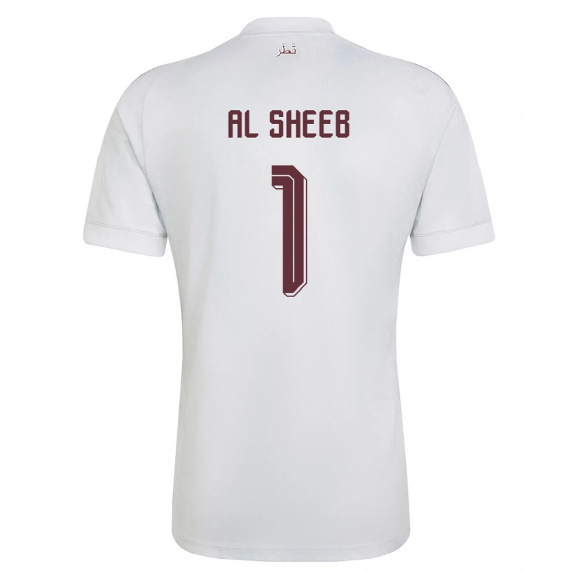 Danxen Niño Camiseta Catar Saad Al Sheeb #1 Blanco Borgoña 2ª Equipación 26-28 La Camisa México