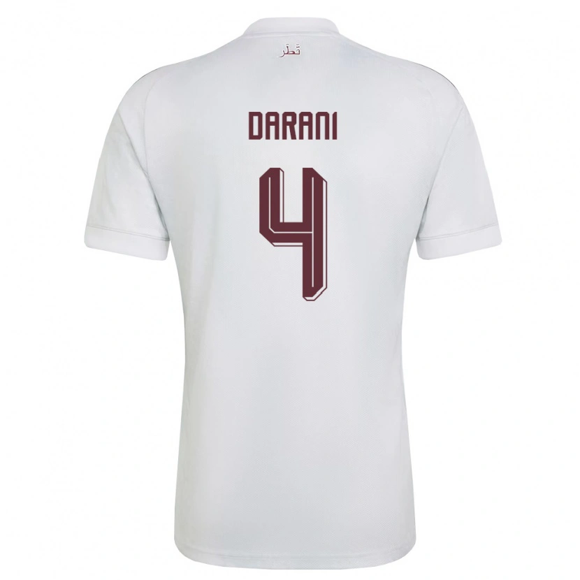 Danxen Niño Camiseta Catar Sami Darani #4 Blanco Borgoña 2ª Equipación 26-28 La Camisa México