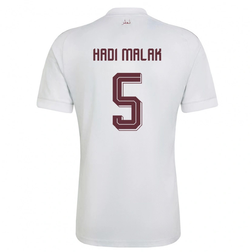 Danxen Niño Camiseta Catar Karam Malak #5 Blanco Borgoña 2ª Equipación 26-28 La Camisa México