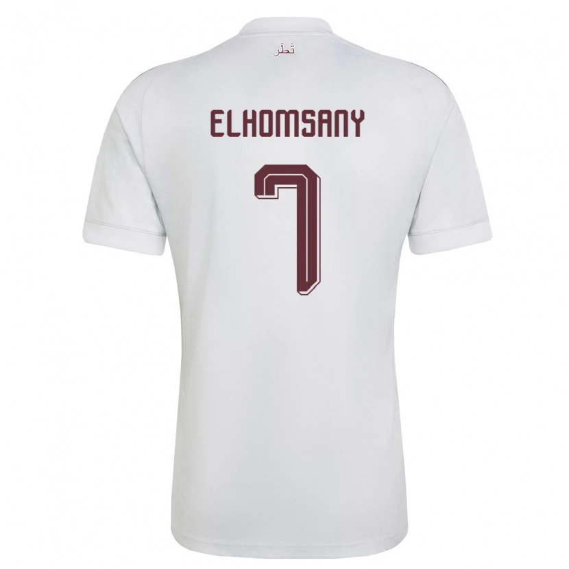 Danxen Niño Camiseta Catar Yasmeen Elhomsany #7 Blanco Borgoña 2ª Equipación 26-28 La Camisa México