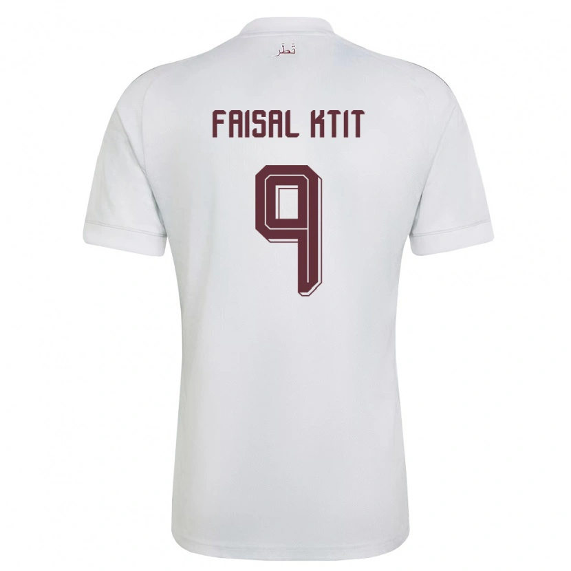 Danxen Niño Camiseta Catar Zaid Faisal Ktit #9 Blanco Borgoña 2ª Equipación 26-28 La Camisa México