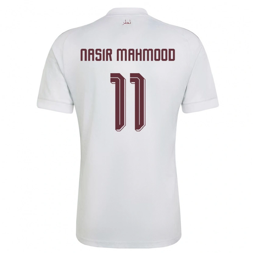 Danxen Niño Camiseta Catar Ahmad Nasir Mahmood #11 Blanco Borgoña 2ª Equipación 26-28 La Camisa México