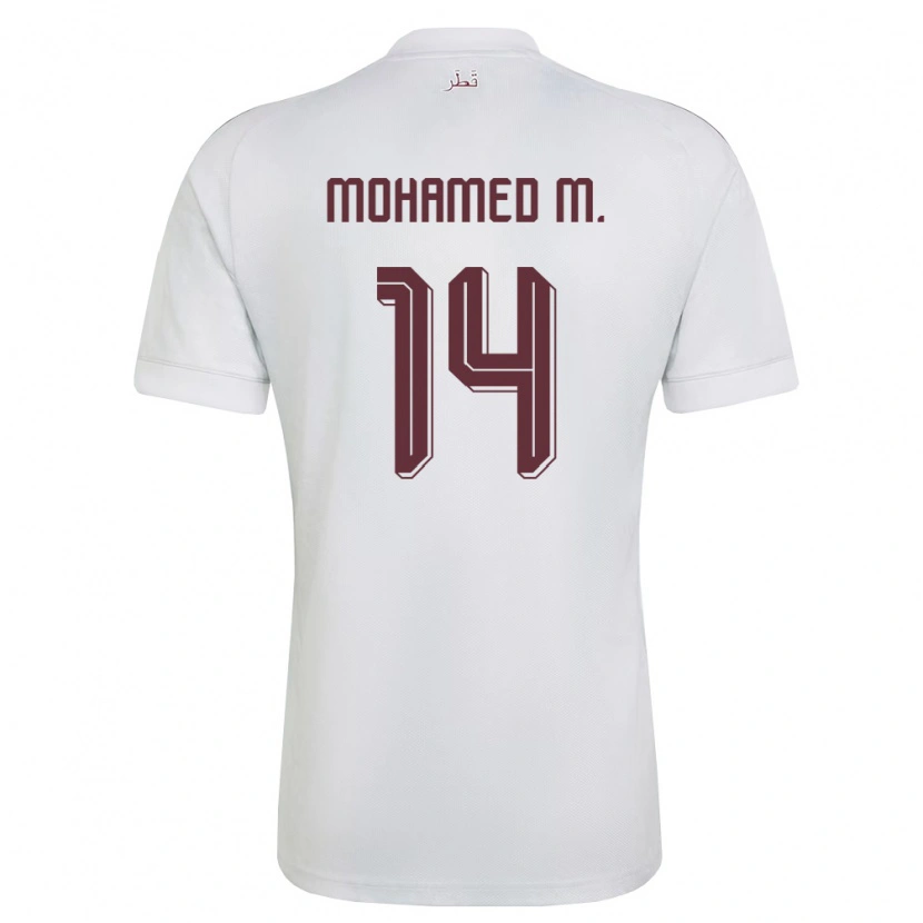 Danxen Niño Camiseta Catar Abdalla Mohamed M. #14 Blanco Borgoña 2ª Equipación 26-28 La Camisa México