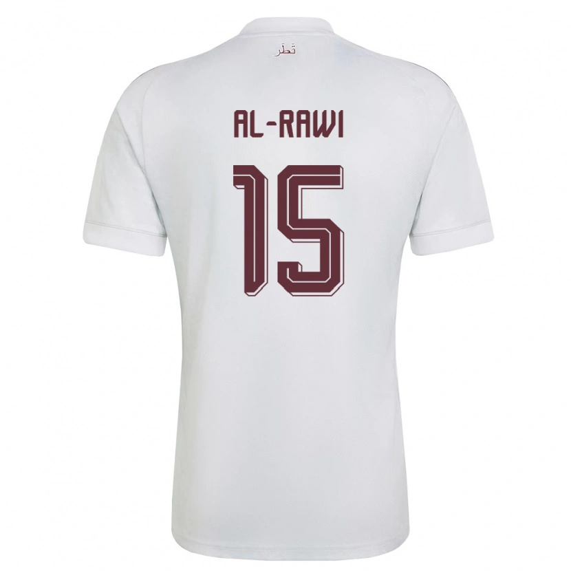 Danxen Niño Camiseta Catar Bassam Al Rawi #15 Blanco Borgoña 2ª Equipación 26-28 La Camisa México