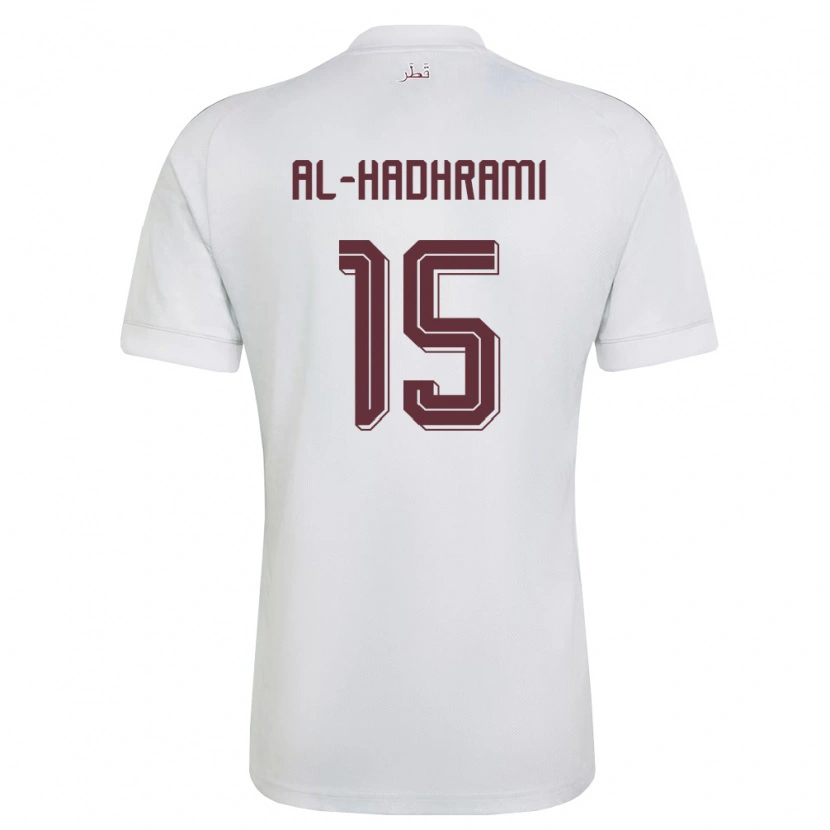 Danxen Niño Camiseta Catar Naif Al-Hadhrami #15 Blanco Borgoña 2ª Equipación 26-28 La Camisa México