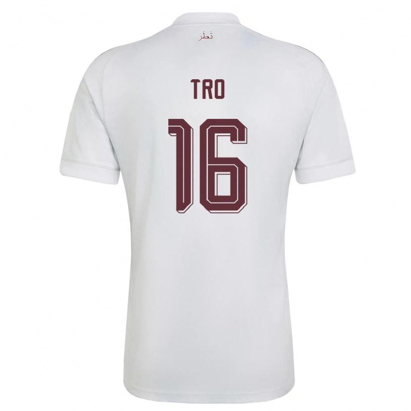 Danxen Niño Camiseta Catar Jaedon Tro #16 Blanco Borgoña 2ª Equipación 26-28 La Camisa México