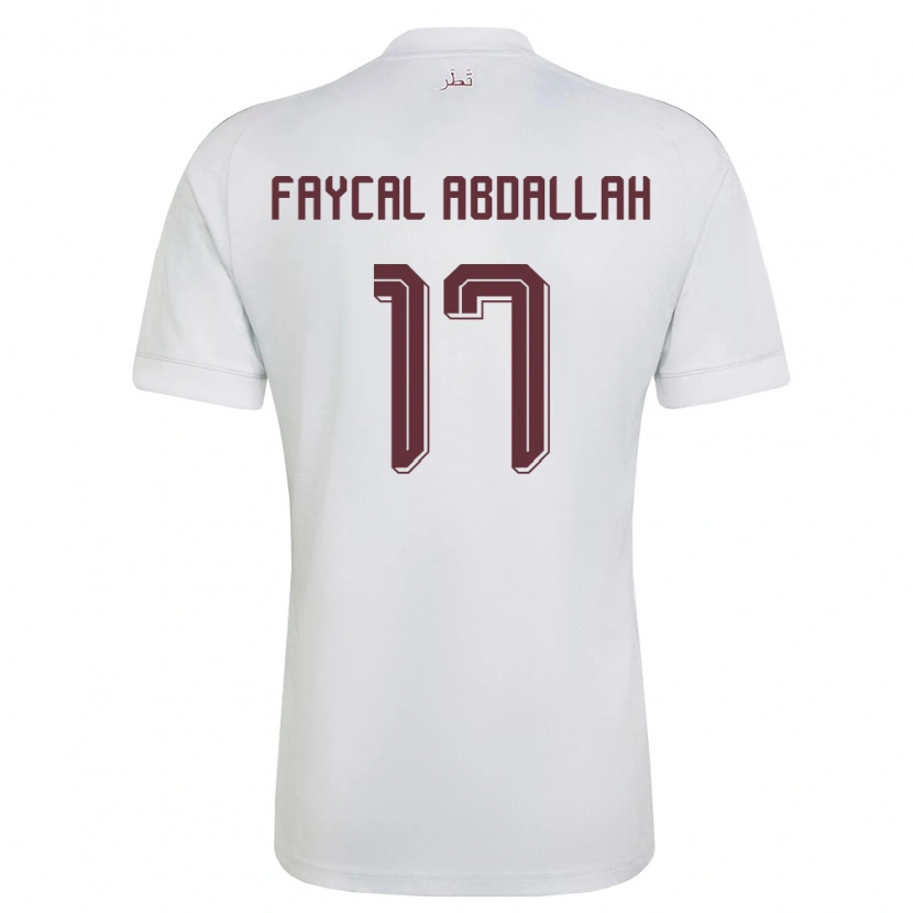 Danxen Niño Camiseta Catar Jude Faycal Abdallah #17 Blanco Borgoña 2ª Equipación 26-28 La Camisa México