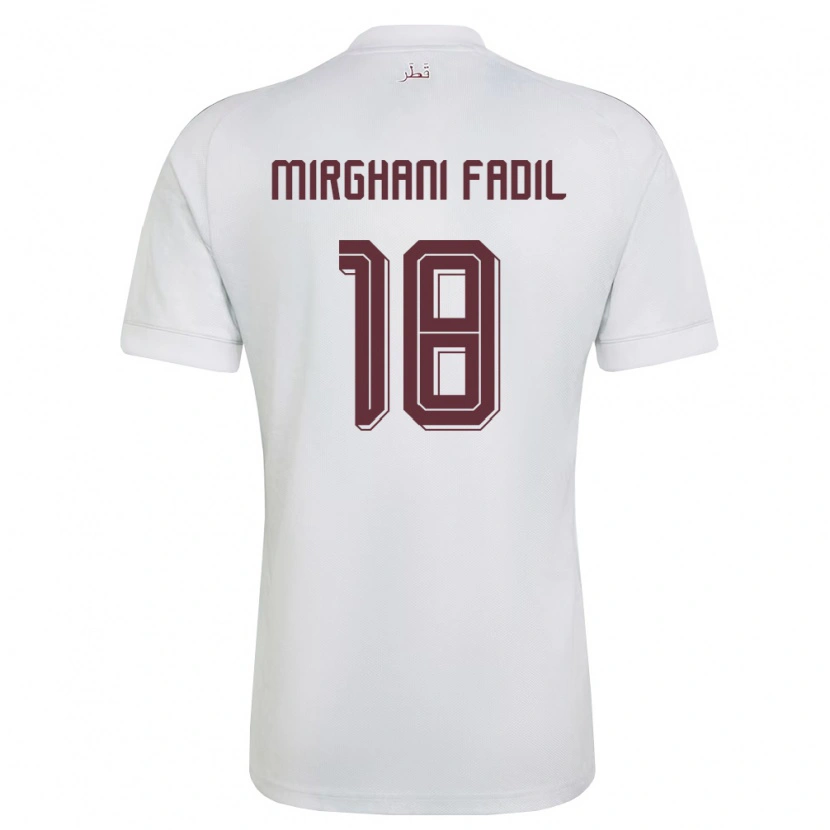 Danxen Niño Camiseta Catar Awab Mirghani Fadil #18 Blanco Borgoña 2ª Equipación 26-28 La Camisa México