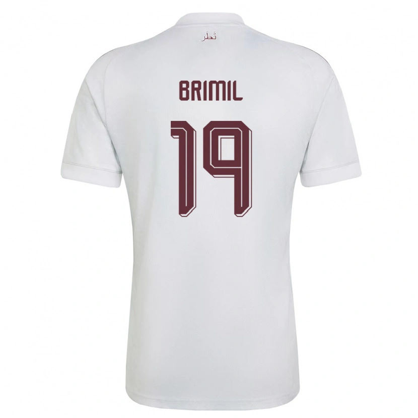 Danxen Niño Camiseta Catar Marwan Brimil #19 Blanco Borgoña 2ª Equipación 26-28 La Camisa México