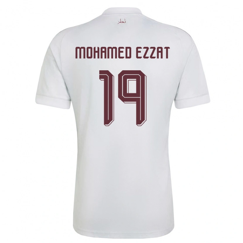 Danxen Niño Camiseta Catar Amr Mohamed Ezzat #19 Blanco Borgoña 2ª Equipación 26-28 La Camisa México