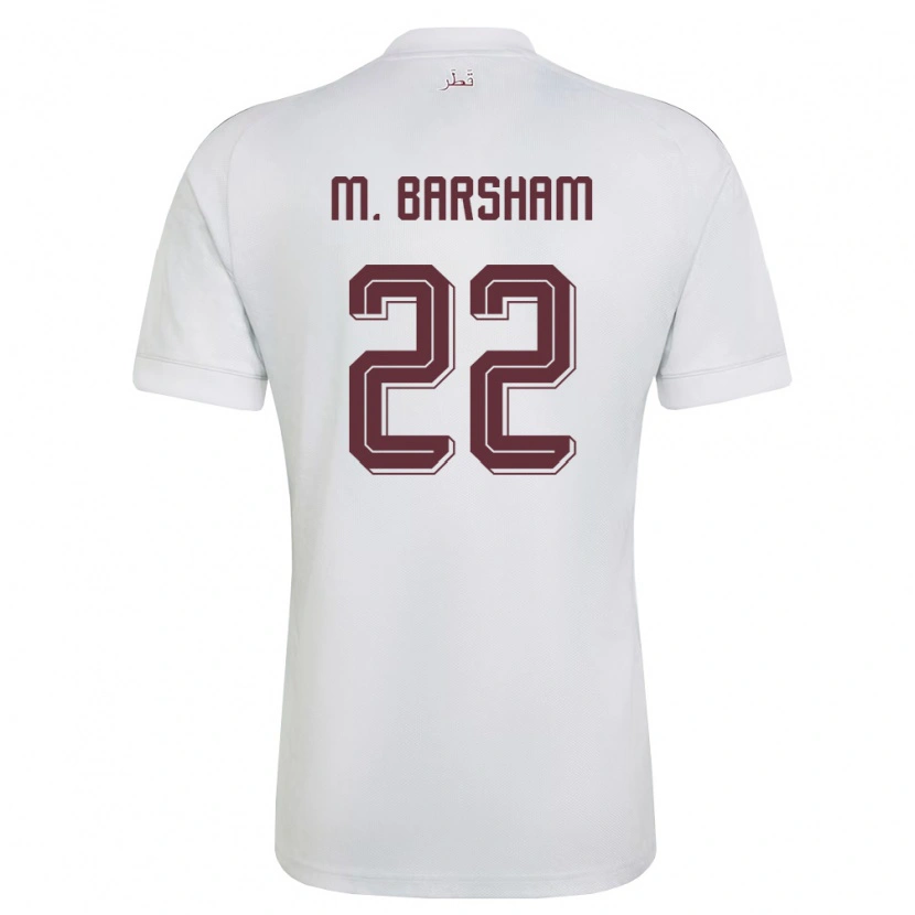 Danxen Niño Camiseta Catar Meshaal Barsham #22 Blanco Borgoña 2ª Equipación 26-28 La Camisa México