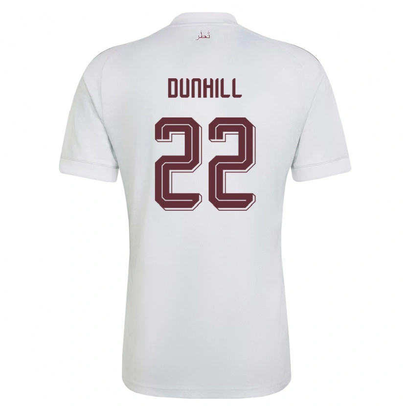 Danxen Niño Camiseta Catar Cristian Dunhill #22 Blanco Borgoña 2ª Equipación 26-28 La Camisa México