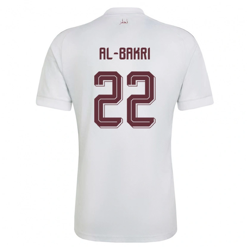 Danxen Niño Camiseta Catar Mohamed Al-Bakri #22 Blanco Borgoña 2ª Equipación 26-28 La Camisa México