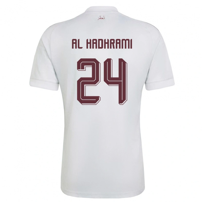 Danxen Niño Camiseta Catar Naif Abdulraheem Al Hadhrami #24 Blanco Borgoña 2ª Equipación 26-28 La Camisa México