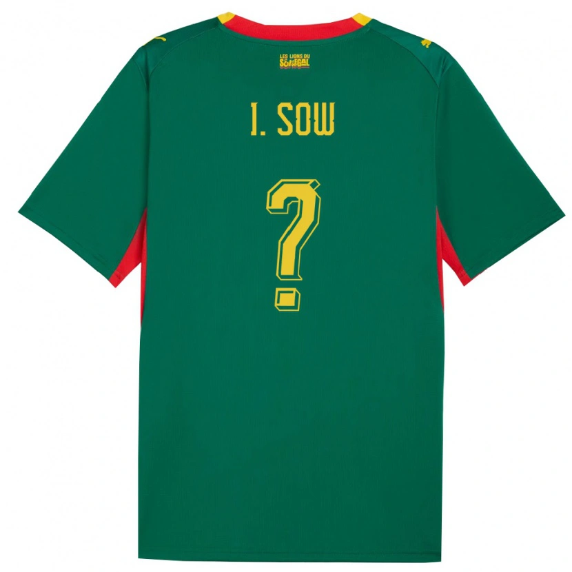 Danxen Niño Camiseta Senegal Ibrahima Sow #0 Verde Amarillo Rojo 2ª Equipación 26-28 La Camisa México