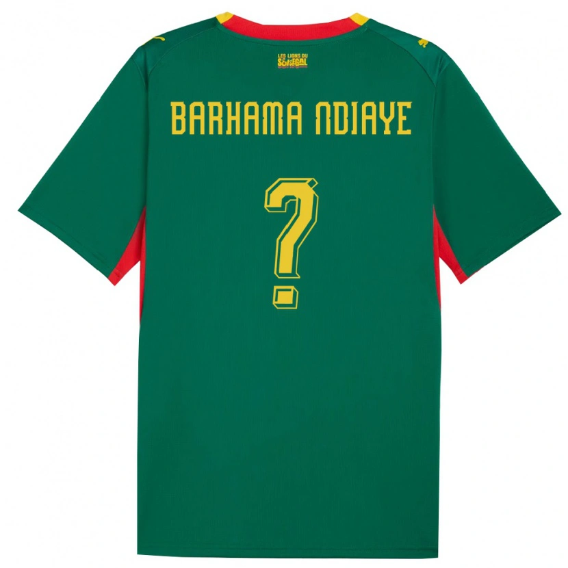 Danxen Niño Camiseta Senegal Sidy Barhama Ndiaye #0 Verde Amarillo Rojo 2ª Equipación 26-28 La Camisa México