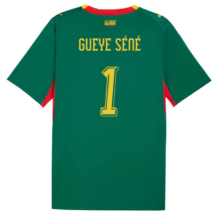 Danxen Niño Camiseta Senegal Thiaba Gueye Sene #1 Verde Amarillo Rojo 2ª Equipación 26-28 La Camisa México