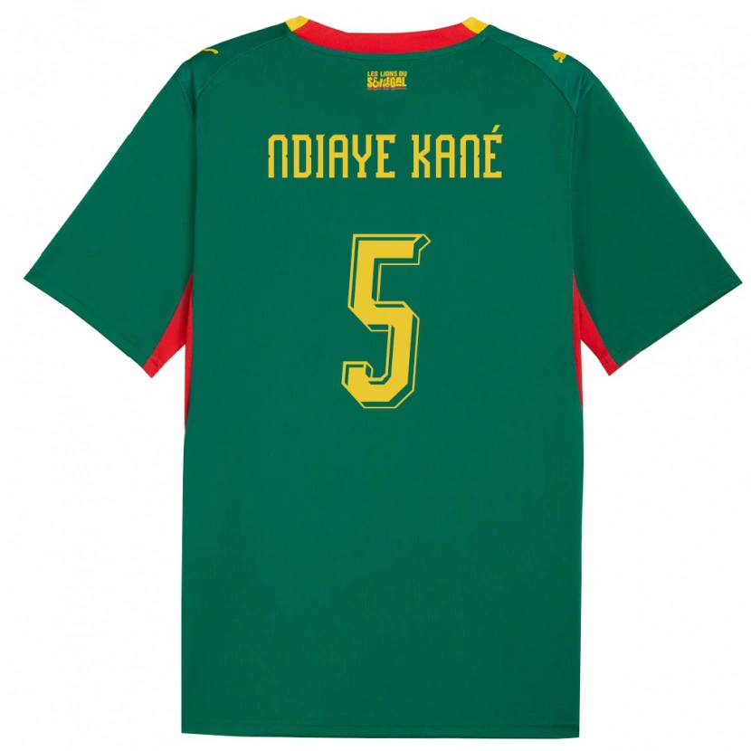 Danxen Niño Camiseta Senegal Ndeye Ndiaye Kane #5 Verde Amarillo Rojo 2ª Equipación 26-28 La Camisa México